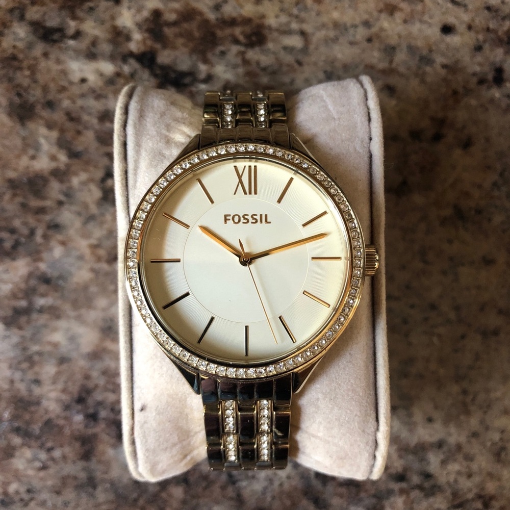 Gold Fossil Watch